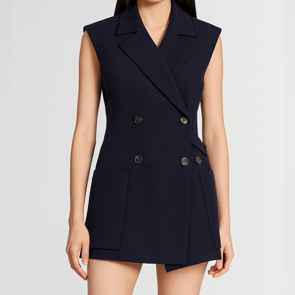 Louis Vuitton Navy Blue Sleeveless Jacket Vest - 34